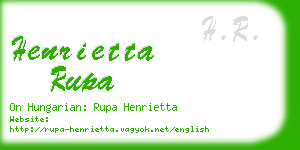 henrietta rupa business card